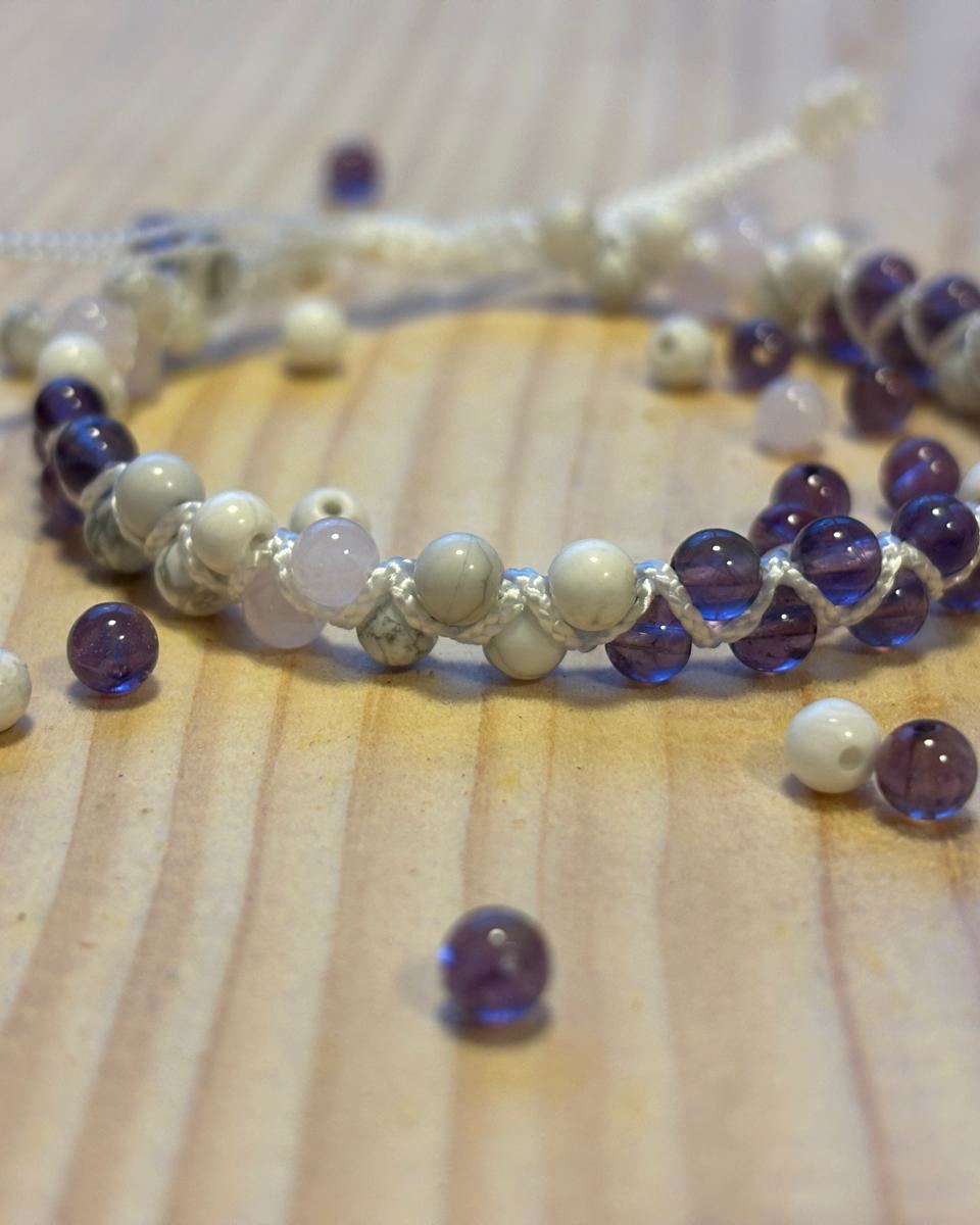 Deep Rest — Amethyste, howlite et quartz rose — calme et lacher-prise